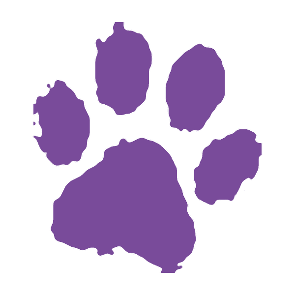 Lila Pfote als Symbol fuer Turnierhundsport